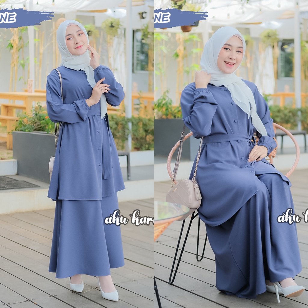 Aruni One Set Rok Ori Aku Karissa / Aruni Set Rok Aku Karissa / One Set Aku Karissa ORI / Tunik Set 
