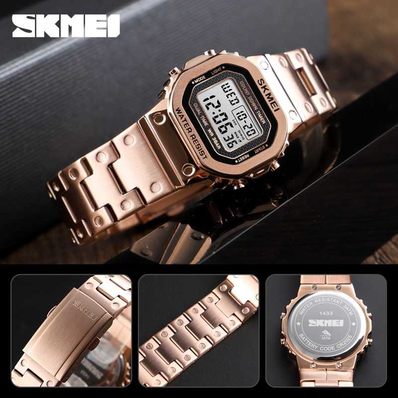 Jam Tangan Wanita Digital Original SKMEI DG1433 Silver-2