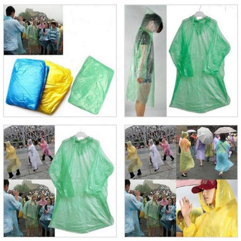 JAS HUJAN PLASTIK Sekali Pakai Poncho Rain Coat Plastic Disposable Emergency baju