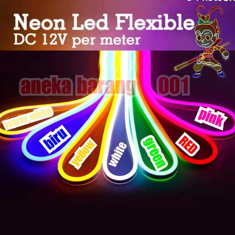 Lampu LED Neon FLEX Strip Light Flexible DC12V METERAN IP65 WATERPROOF