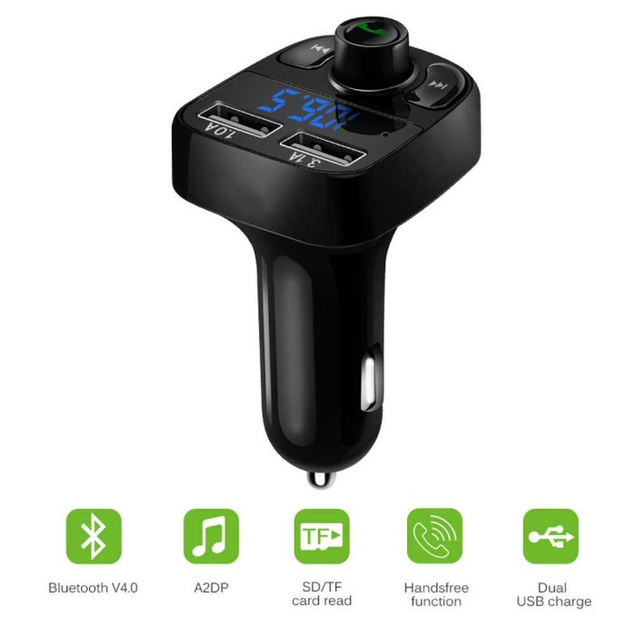 Car Kit MP3 Player FM Transmitter Modulator with USB and SD Card Slot