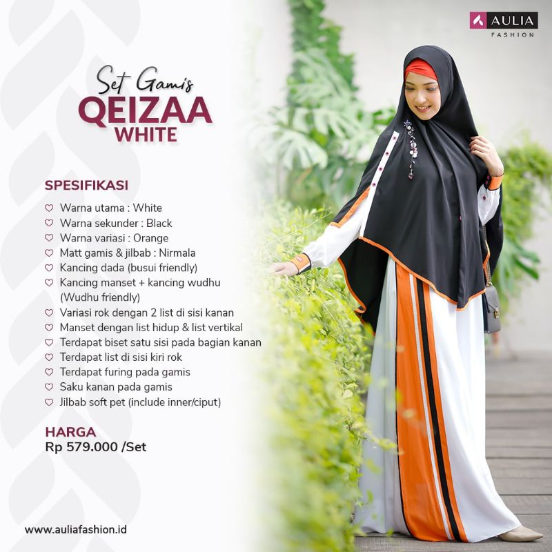 SET GAMIS AULIA QEIZAA WHITE