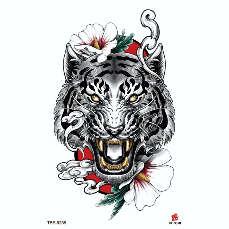 Tatto temporer TBS Baru Ukiyo-e Geisha Fashion Khusus Buatan Tato Lengan Setengah Air MODEL TBS-8258