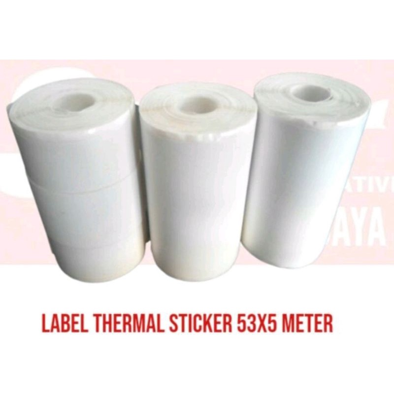 

STIKER RESI KERTAS LABEL THERMAL STICKER SIZE 53x5 M CONTINOUS