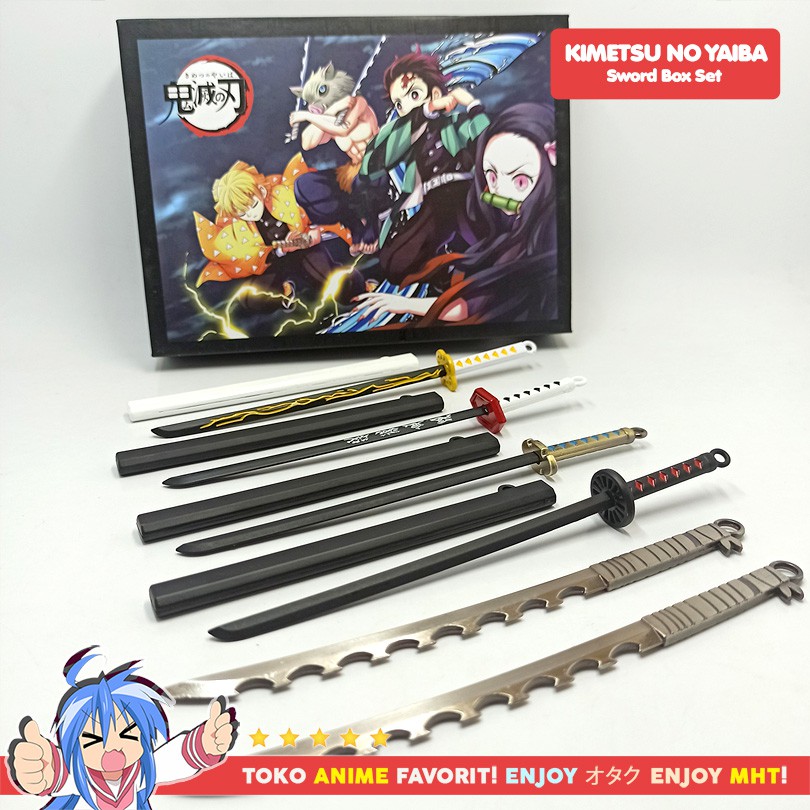 Gantungan Kunci Anime Kimetsu no Yaiba Demon Slayer Pedang Nichirin Blade Box Set