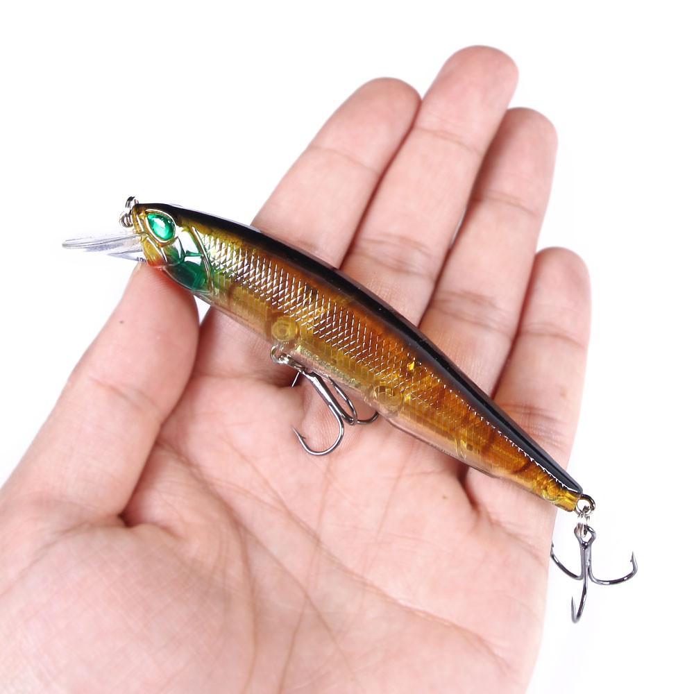 HENGJIA 1PCS 11cm/13.5g Fishing Lure Floating Minnow Wobbler Professional Baits Laser Crankbait