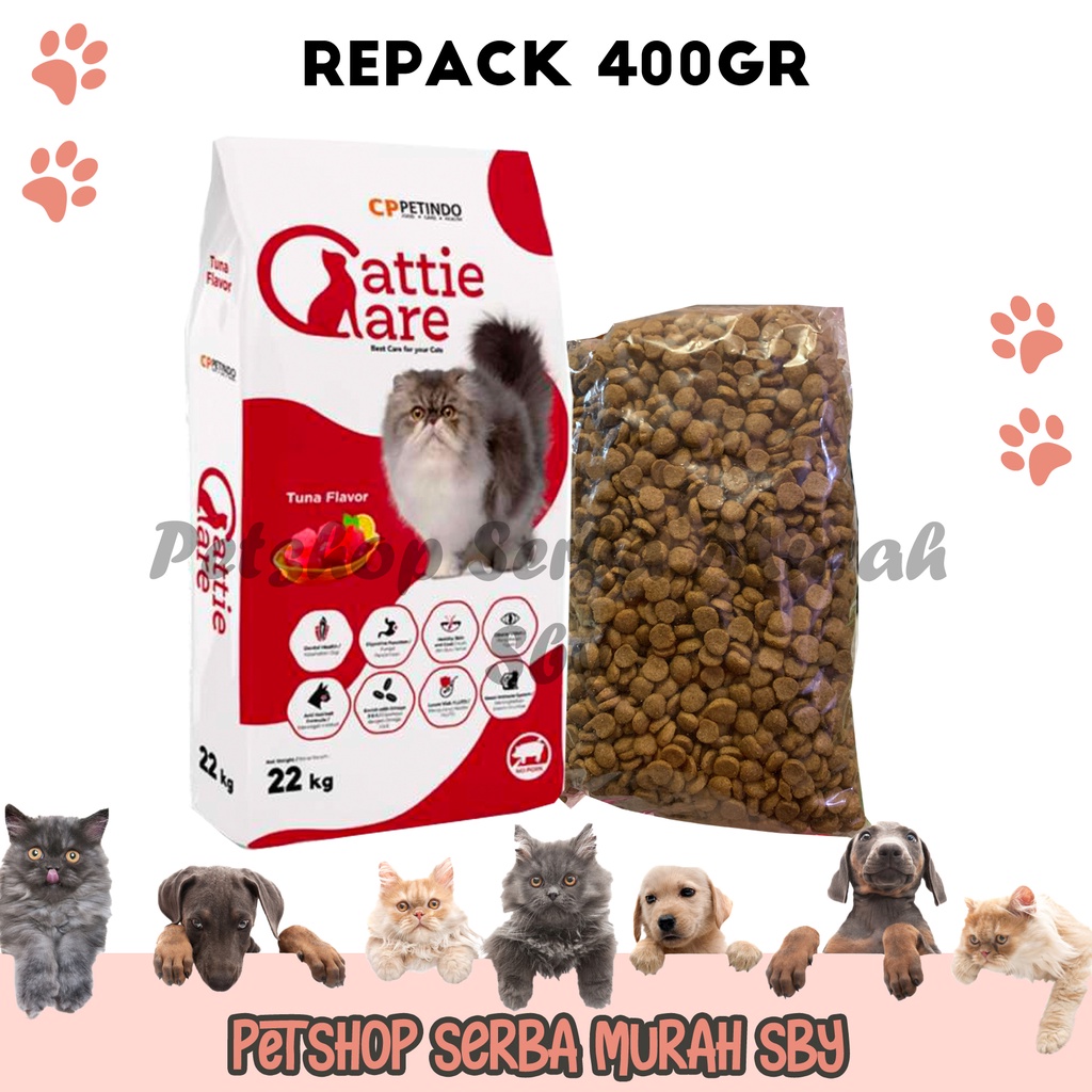 Cattie Care Tuna Adult Repack 400gr - Makanan Kering Kucing Dewasa - Cat Dry Food