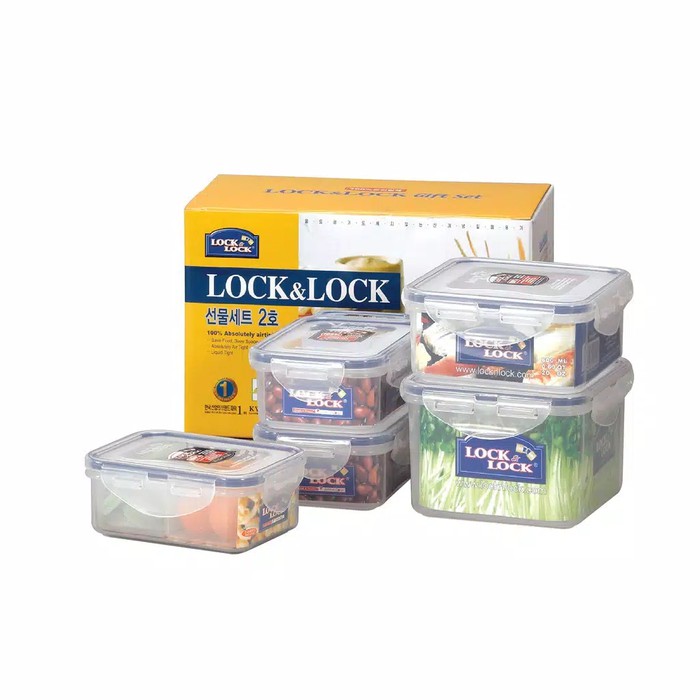 Lock &amp- Lock Gift Set Isi 5 / Lock&amp-Lock Set 5 Pcs Lock n Lock