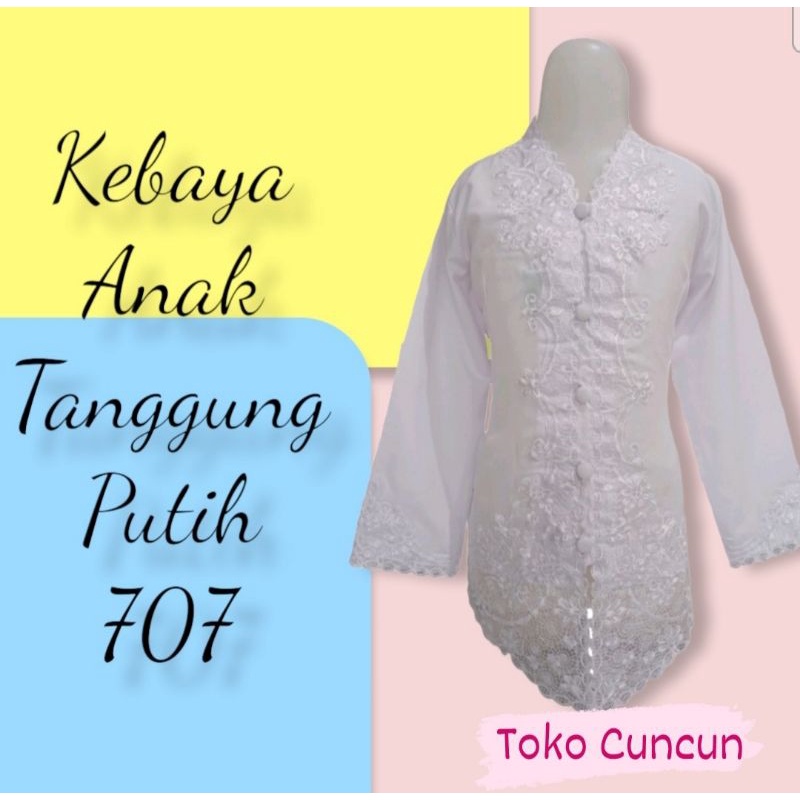 Kebaya Anak Tanggung Bordir Maya Putih 707