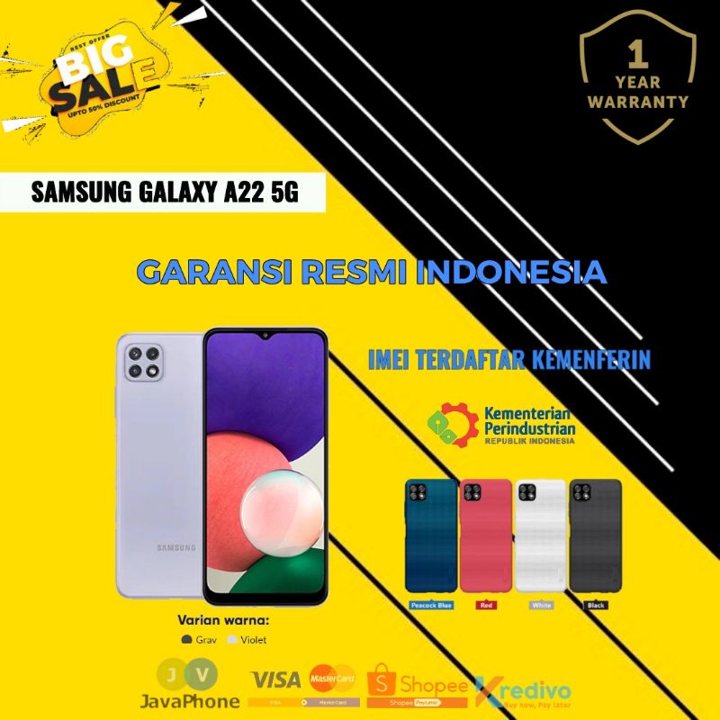 Samsung Galaxy A22 5G (6+128GB) Garansi resmi indonesia-0