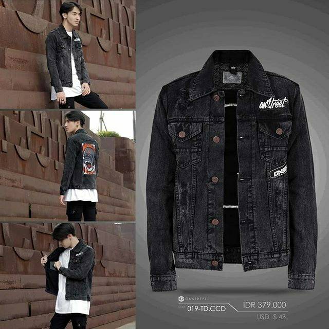 TRUCKER DENIM WINNER CHICKEN DINER PUBG ONSTREET BLACK WASH - JAKET DENIM ONSTREET DISKON