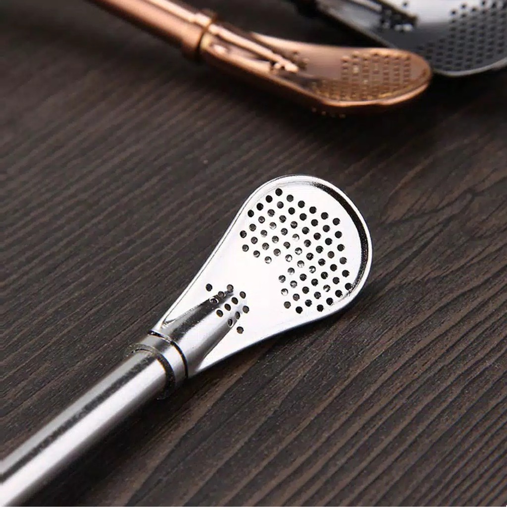 Sedotan sendok stainless warna / sendok sedotan unik / sendok teh stainless / sendok kopi stainless-8