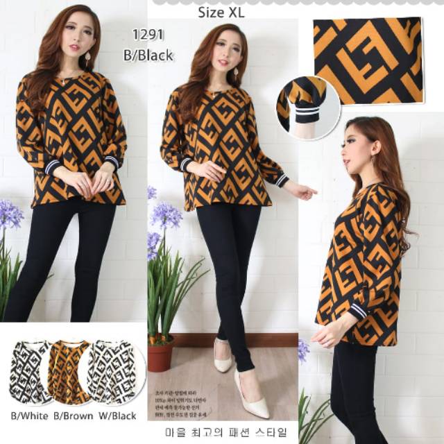 Atasan blus wanita Scuba 1291# FFMotif