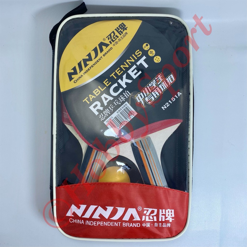 Bat Bet Bad Pingpong Set Ninja N2151A Tenis Meja Sepasang + Bola Murah