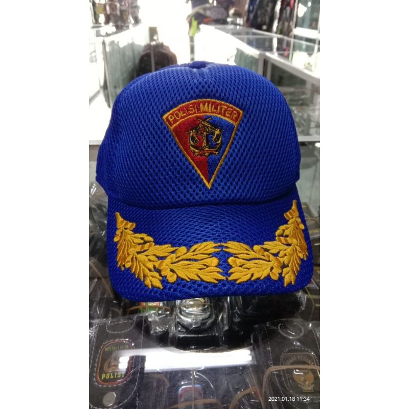 Topi Jaring POMAL padi kapas biru benhur | Topi POMAL pamen warna biru