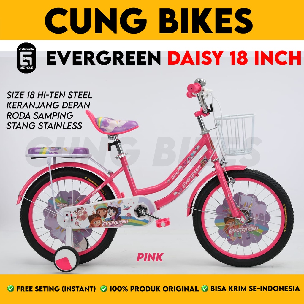 SEPEDA ANAK PEREMPUAN MINI 18 Inch EVERGREEN DAISY good quality