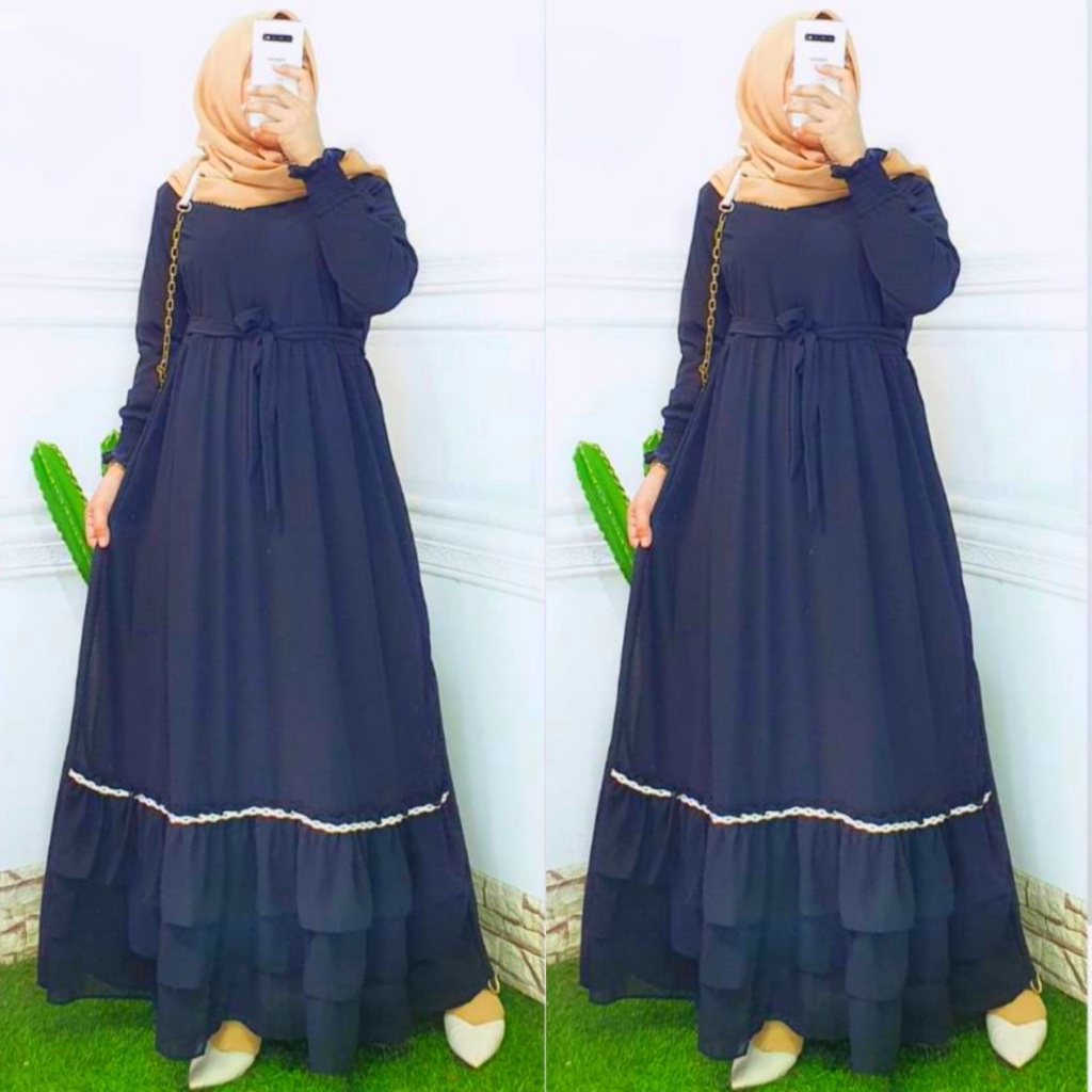 andara maxi ceruty bebydoll /gamis syarii ceruty bebydoll renda /gamis ceruty bebydoll terbaru