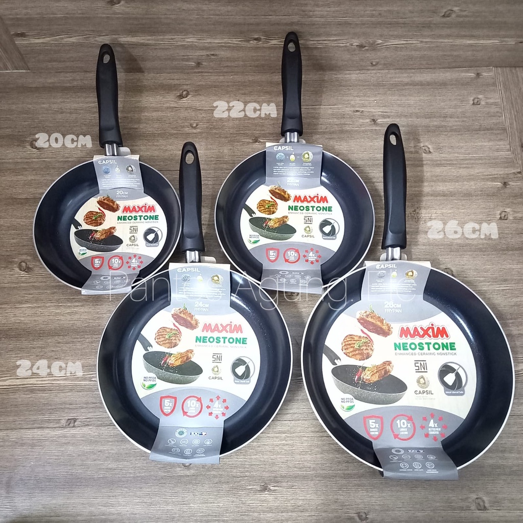 TEFLON FRYPAN ANTI LENGKET Maxim Neostone Marble Keramik 20 22 24 26cm