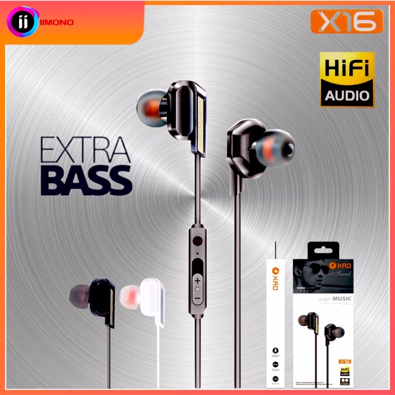 BUDS IN-HF / HEADSET / HEDSET / HANDSFREE / EARPHONE XRD X16 SUPER BASS