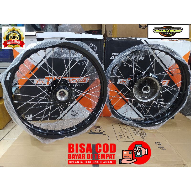 VELG TK RACING SET TROMOL ORIGINAL RX KING UKURAN RING 18 185/215 FULL SET TINGGAL PASANG