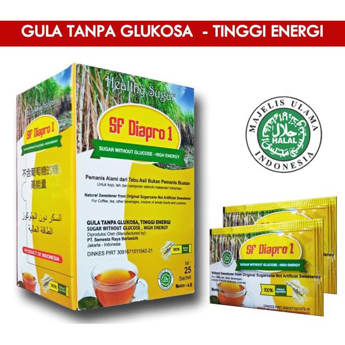 GULA SEHAT OBAT DIABETES SF DIAPRO 1 SACHET MANIS ALAMI BERENERGI