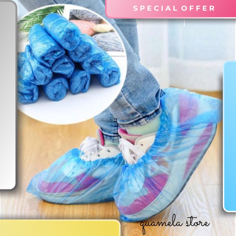 1 Pasang Plastik Pembungkus Sepatu Shoes Cover Plastik Sepatu Sarung Sepatu