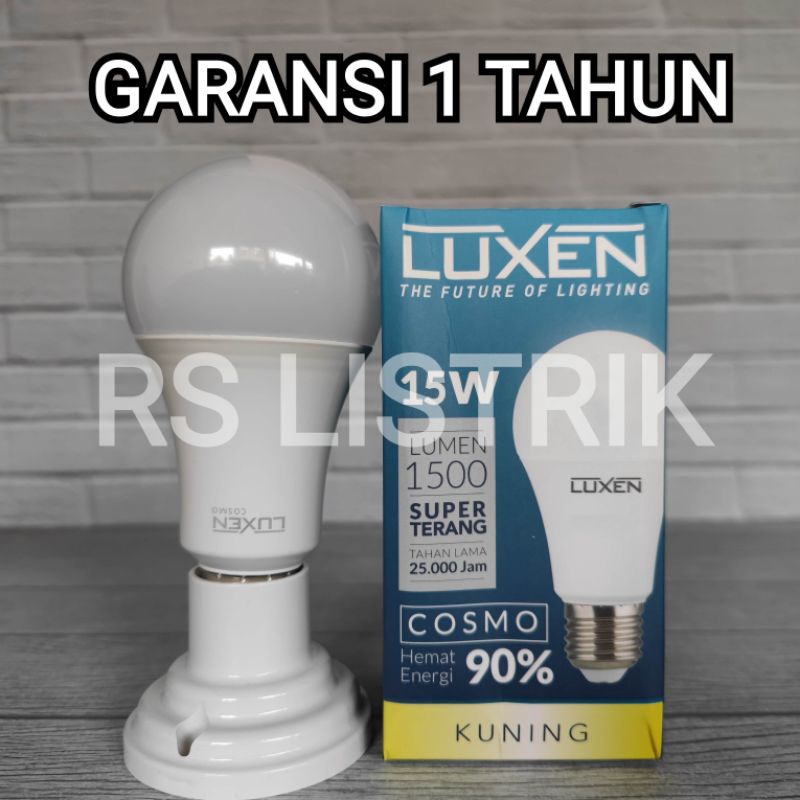 LUXEN LAMPU LED BULB 15W 15 WATT COSMO KUNING 3000K WARM WHITE