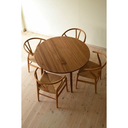 Set Meja Makan Bulat Anyaman Tali Goni