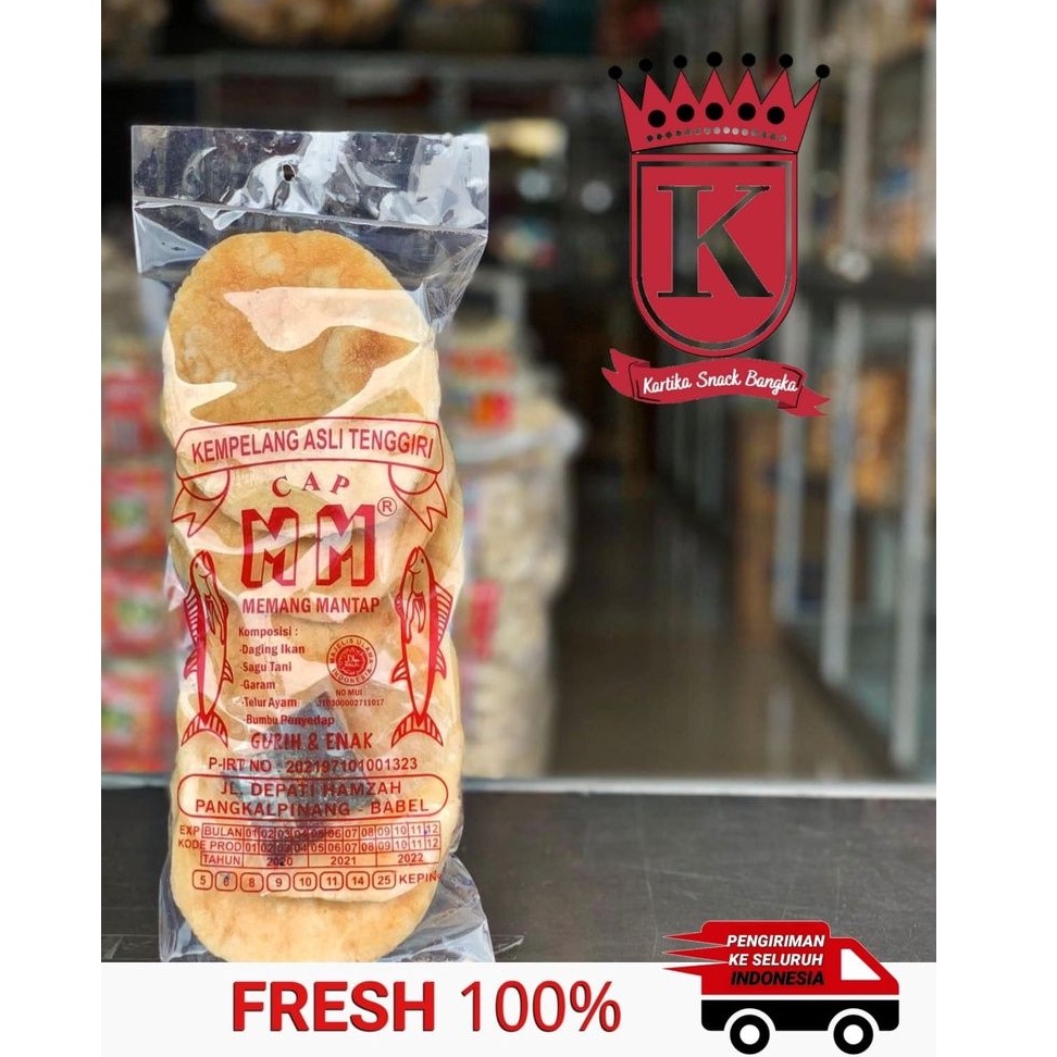 

Kemplang Panggang Ikan Khas Bangka Cap MM isi 6 keping 110gr