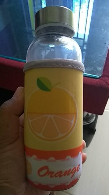 Tgb Botol Minum Kaca Dengan Handle Sarung Karakter