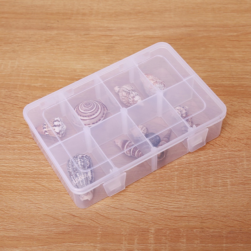 Gro Kotak Penyimpanan Perhiasan Manik Anting Organiser Kompartemen Storage Box Kotak Organiser Plastik Dengan 8sekat Adjustable