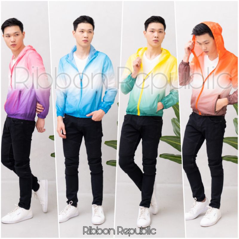 Jaket Gradasi Couple Seragam Kembaran Keluarga Sport Running Cycling Jacket Sepeda Lari Pria Wanita-5