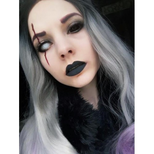 SOFTLENS FULL SCLERA BLACK CONTACT LENS EYE CRAZY (hitam semua penuh)
