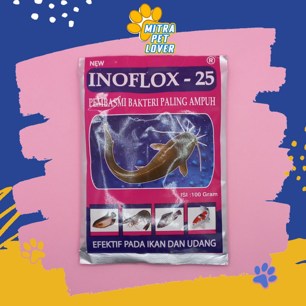 ANTI BAKTERI PADA IKAN &amp; UDANG - INOFLOX 25 100 GRAM - SEMBUHKAN SAKIT INFEKSI &amp; LUKA IKAN FISH KOLAM TAMBAK - NAIKAN IMUN - INOFLOX-25 - MURAH GARANSI KUALITAS ASLI ORIGINAL - HEALTHCARE TAMASINDO OBAT &amp; VITAMIN HEWAN BINATANG PELIHARAAN MITRAPETLOVER