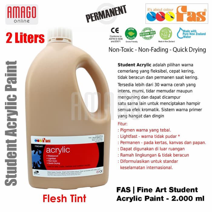 FAS - STUDENT ACRYLIC PAINT - 2 LITER - FLESH TINT