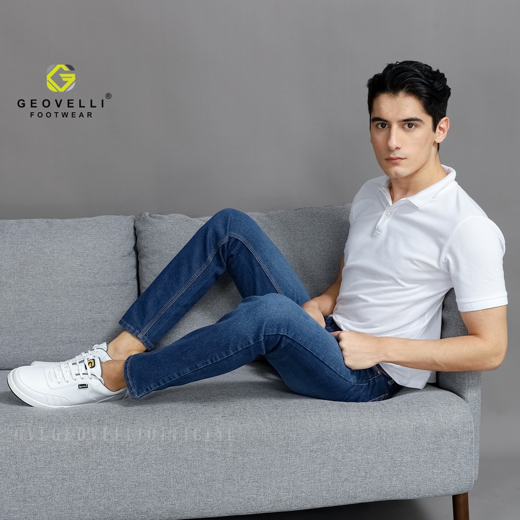 GEOVELLI STORE | Sepatu Sneakers Pria Hitam Outdoor Men Sport Casual Sneakers Tali BLACK