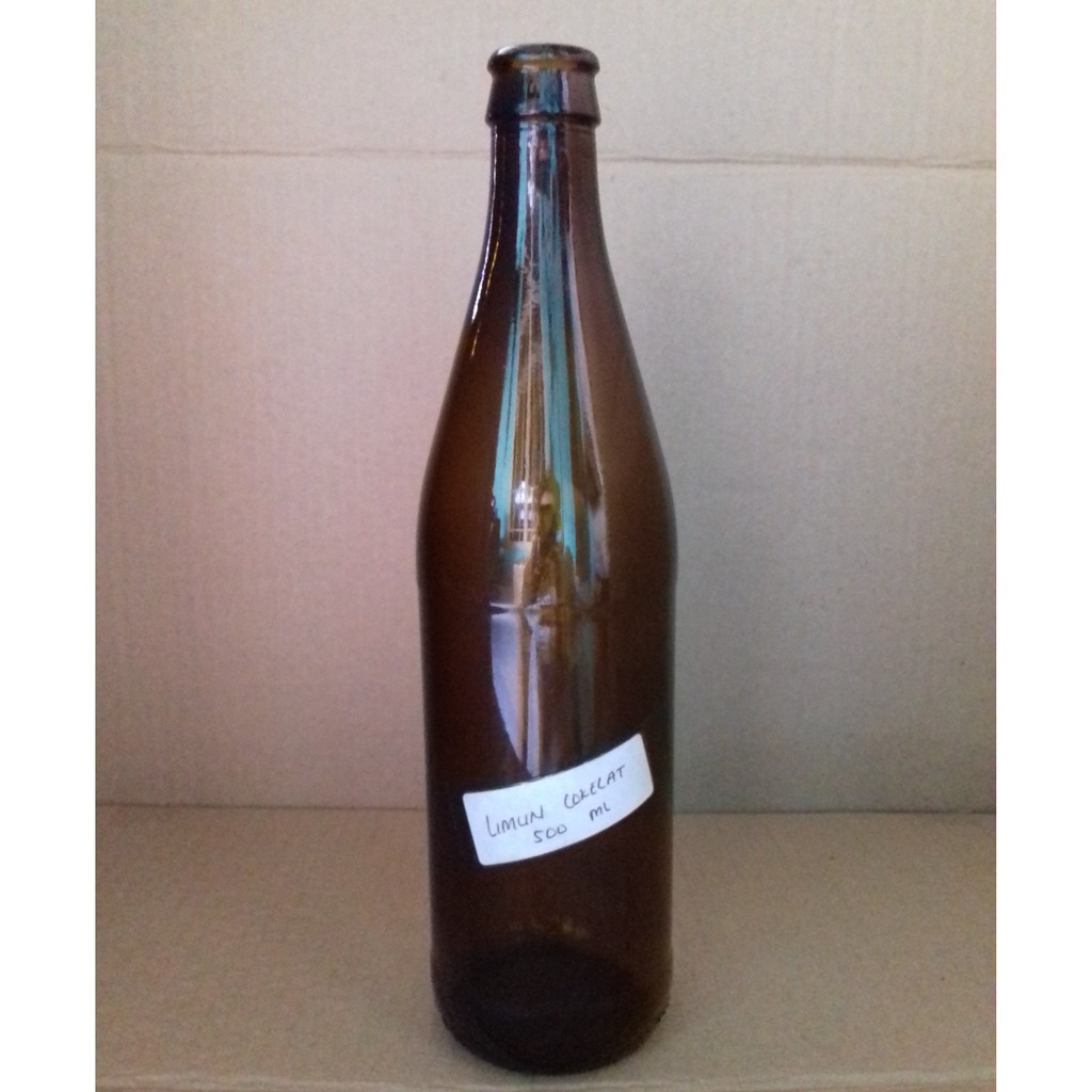 Botol kaca 500ml Amber - LIMUN COKLAT (12 PCS)