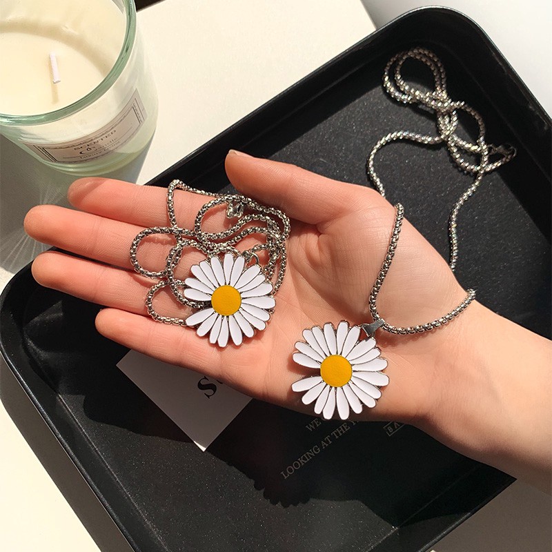 Fashion Daisy Rumbai Kalung Kecil Daisy Gelang Korea Kecil Segar Pasangan Kalung Trend Gelang L25