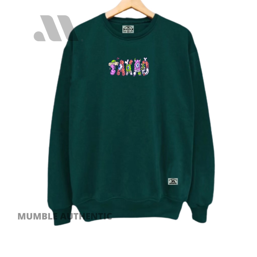 Crewneck Hijau Botol Sweatr Pria Wanita Original Distro MUMBLE  Oversize 2022 Bayar Ditempat