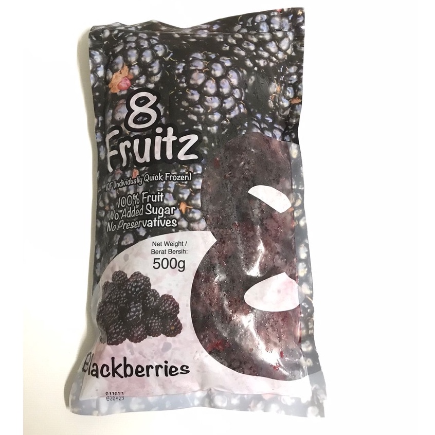 8 Fruitz IQF Blackberries Frozen / Blackberry 500 gr