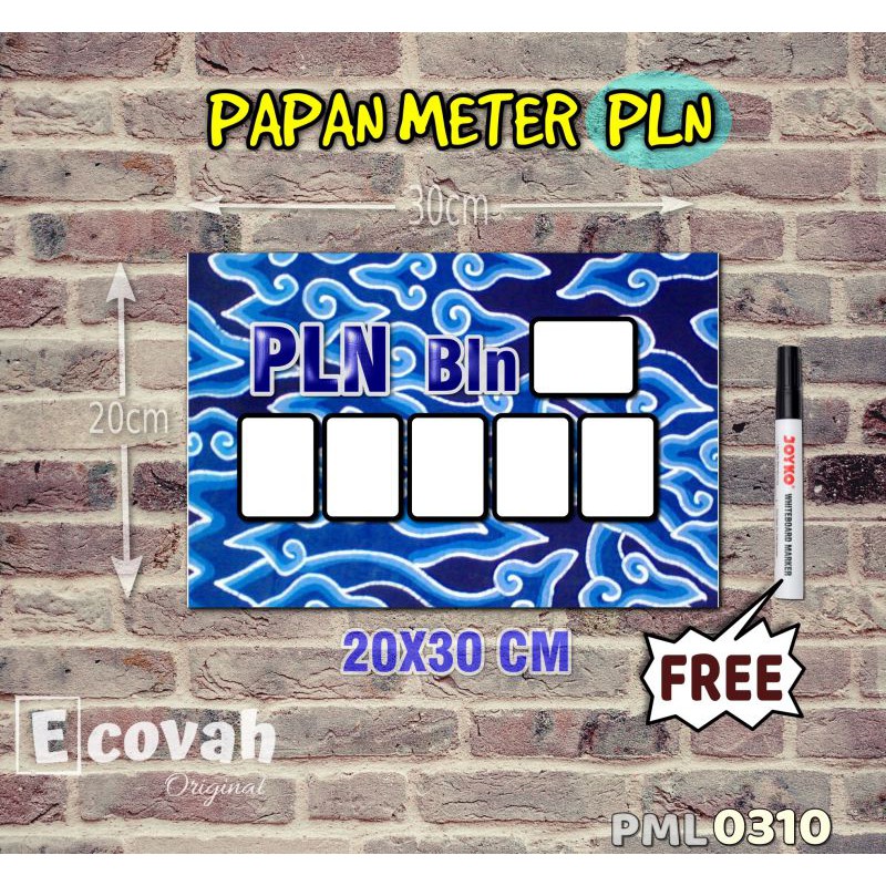 

Ecovah Papan Meter Listrik PLN PAM motif Unik - Batik 10