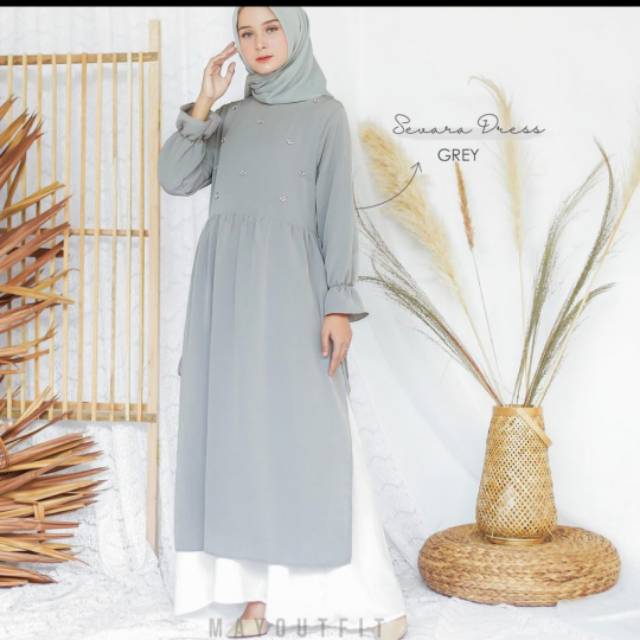 Sevara Dress Grey By Mayoutfit