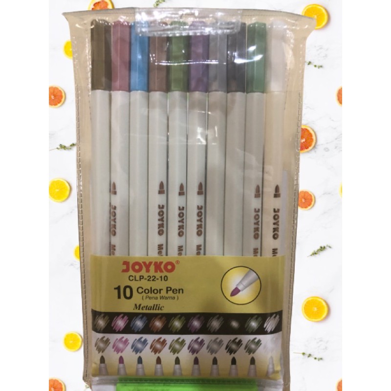 

CLP-22-10 10 Metallic Color Pen / Pena Warna Metalik Joyko