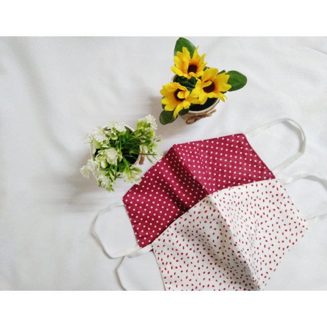 Masker kain katun 2 lapis hijab/non hijab