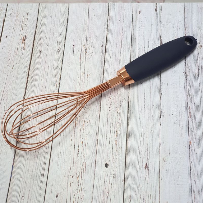 Rose gold Whisk silicone handle / stainless whisk dengan gagang silicone