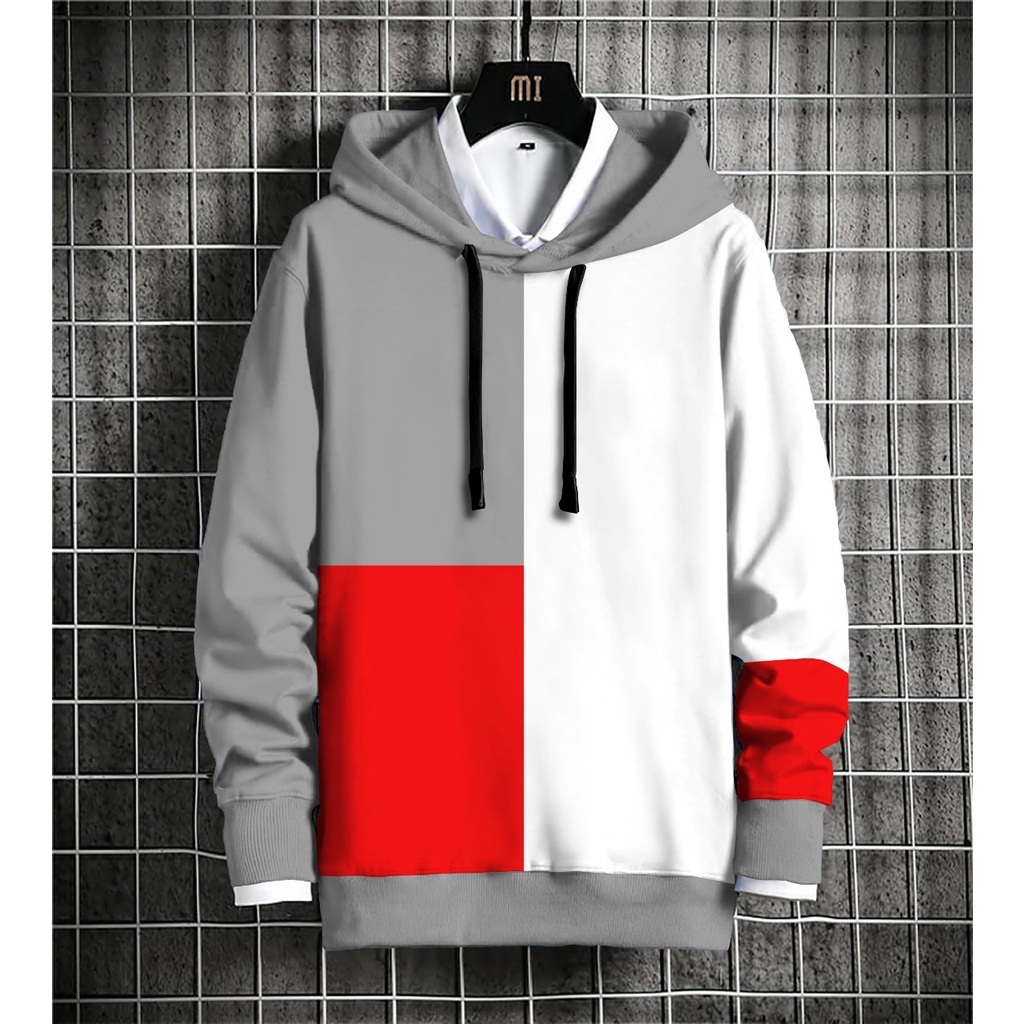 Hoodie Pria / Hodie Pria Terbaru / Jaket Pria / Hoodie Stripe Kombinasi UK L-XL