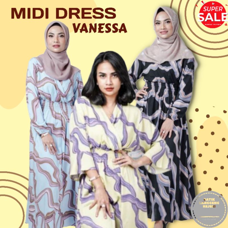 Outfitme Dress Midi Kekinian Viral || Midi Dress Vanessa Angel