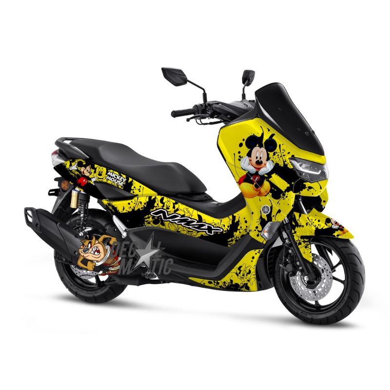 decal sticker new nmax fullbody motif mickey kuning variasi