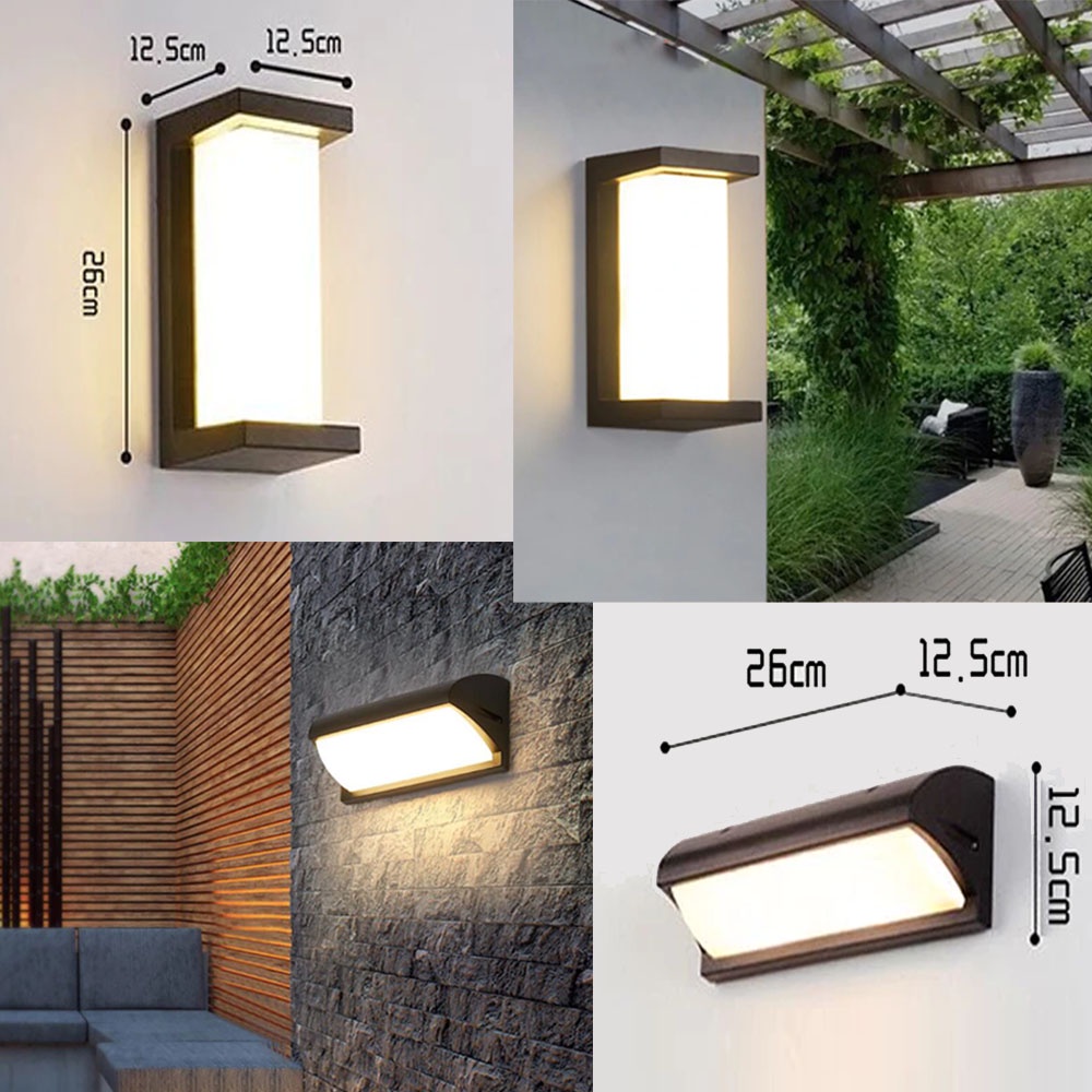 Lampu Dekorasi Pagar Modern Minimalis 18W 220V Anti air Bahan aluminium Waterproof Lampu tembok taman luar ruangan tahan cuaca LED kuat tahan lama LED Outdoor Wall Light 18W 26cm Warm White putih kekuningan Led Waterproof Outdoor Indoor 18W 220V Villa