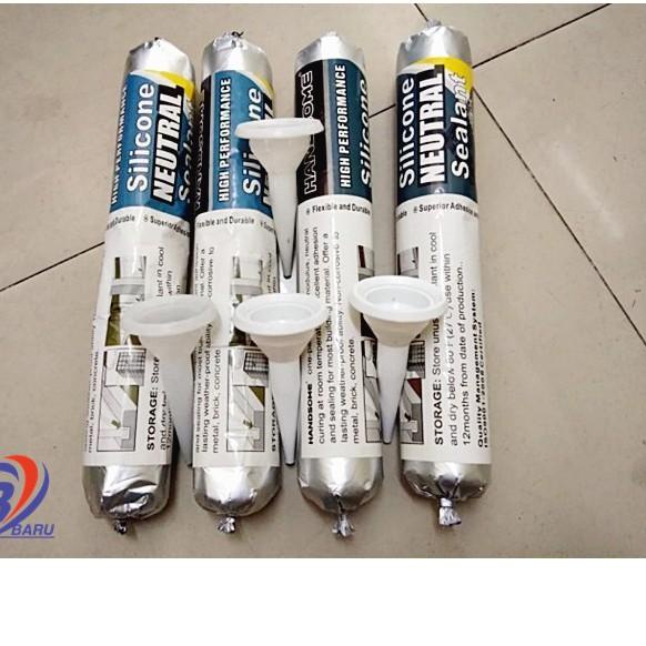 

Terlaris HANDSOM LEM Silicone Sealent Kaca Acetic Silen / Lem Sosis White Awet Tahan Lama SBJ